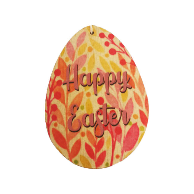 EASTER EGG WOODEN PRINT 10CM