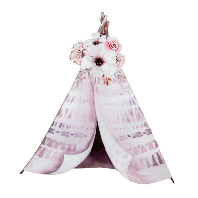 TENT GIRL WOODEN PRINT