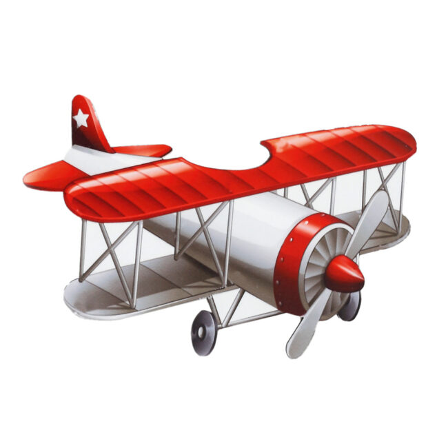 AIRPLANE RED WOODEN PRINT