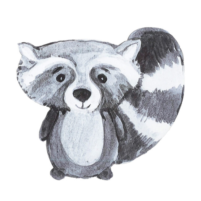 WOODEN PRINT RACCOON