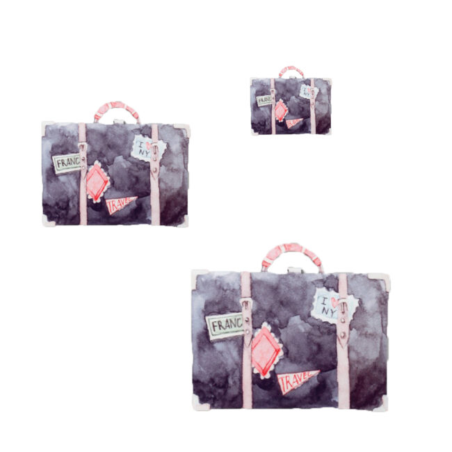 SUITCASE BLACK WOODEN PRINT