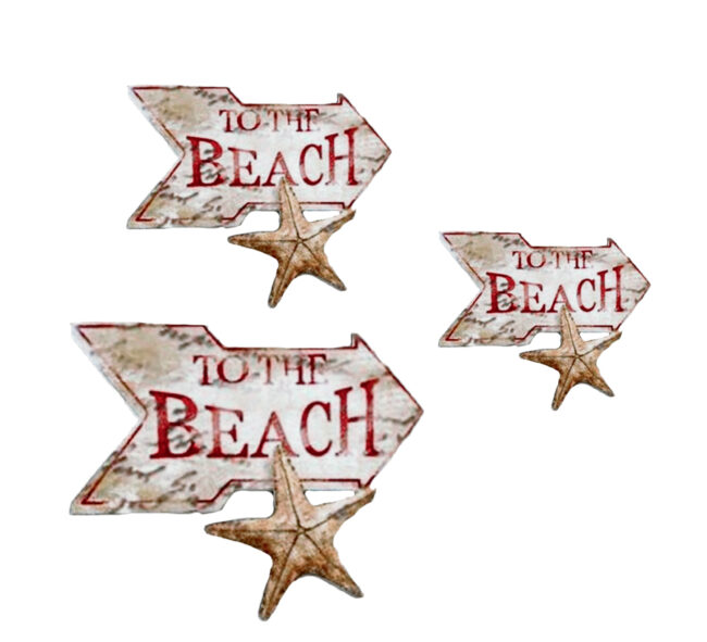 SIGN STARFISH TO THE BEACH WOODEN PRINT