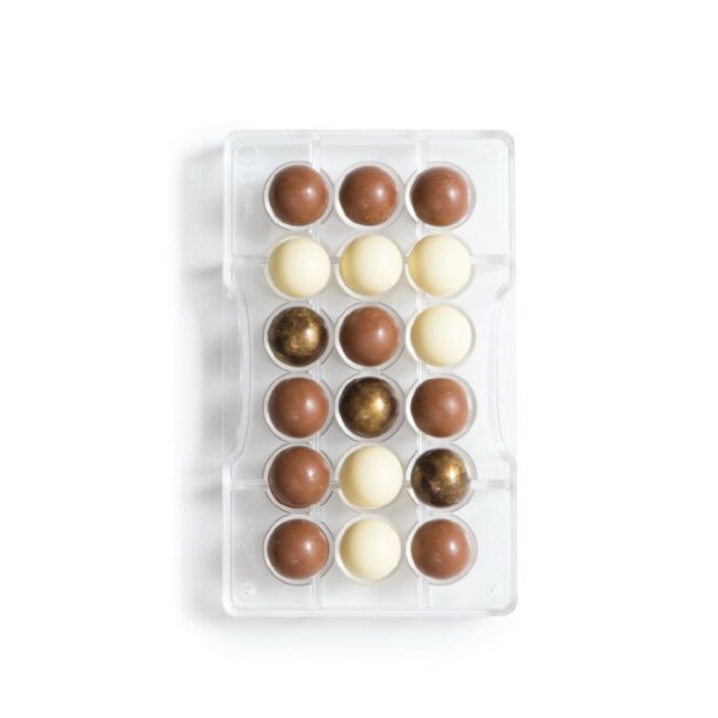 CHOCOLATE MOULD HEMISPHERE 18 CAVITIES 25X10MM