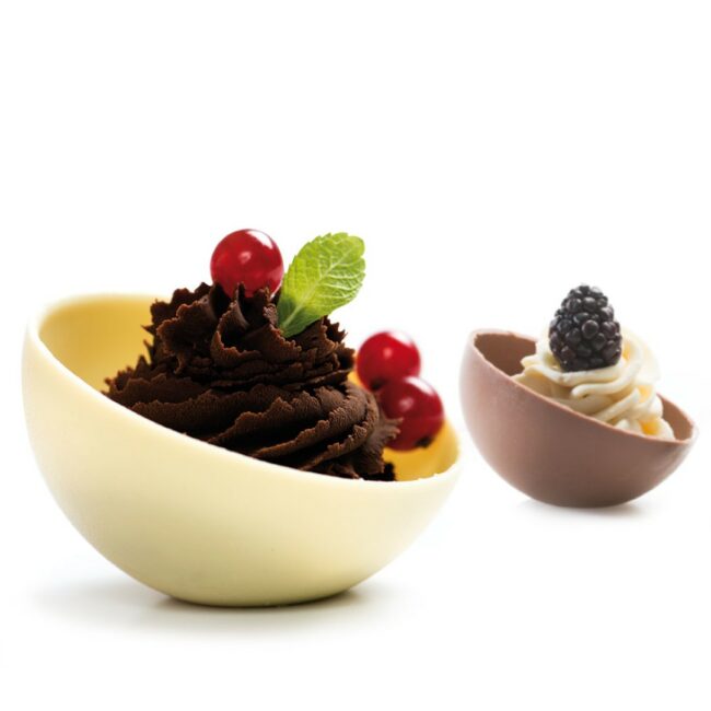CHOCOLATE MOULD HEMISPHERE WITH BASE 2 CAVITIES 75X40MM - Image 2