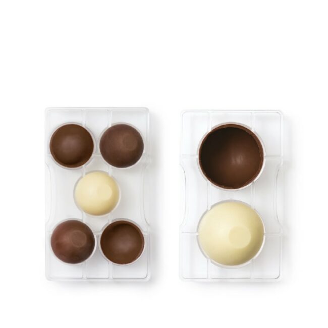CHOCOLATE MOULD HEMISPHERE WITH BASE 2 CAVITIES 75X40MM - Image 4
