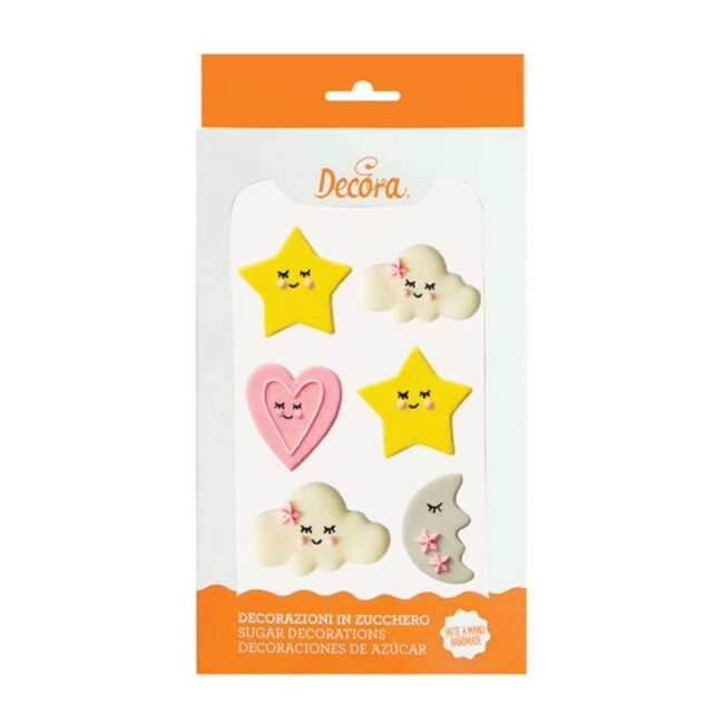 BABY GIRL IN SUGAR DECORATIONS 6PCS