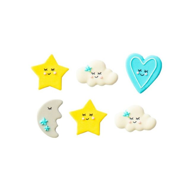 BABY BOY IN SUGAR DECORATIONS 6PCS - Image 2