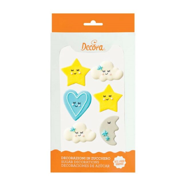 BABY BOY IN SUGAR DECORATIONS 6PCS