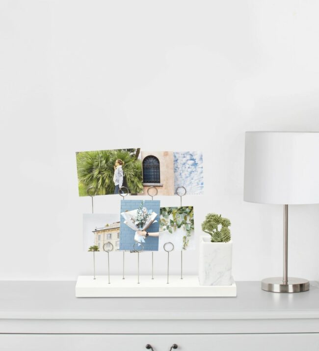 GALA DESKTOP MEMO & PICTURE FRAME WHITE 20.32X30.5X7.6CM/5.1X5.1X10.15CM - Image 2