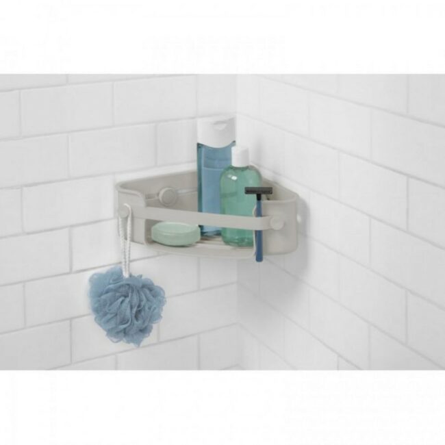 FLEX GEL-LOCK CORNER SHOWER BIN GREY 16X26.5X6CM - Image 3