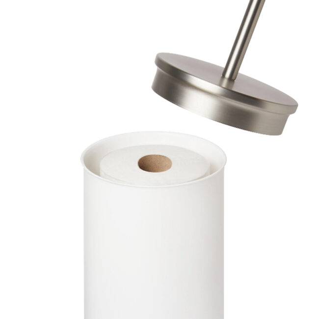 PORTALOO NICKEL TOILET PAPER STAND WHITE 22X17X65CM - Image 5