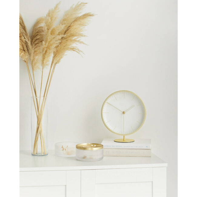 INFINITY WALL MOUNTED/ TABLE TOP CLOCK MAT BRASS 21.5CM - Image 3
