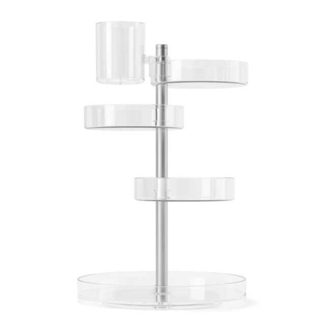PIROUETTE NICKEL COSMETIC ORGANIZER CLEAR 23X23X35.5CM - Image 4