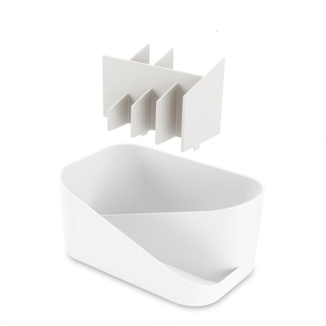 GLAM COSMETIC ORGANIZER WHITE-GREY 26.7X17.1X12.7CM - Image 4