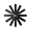 RIBBON WALL CLOCK BLACK 30CM