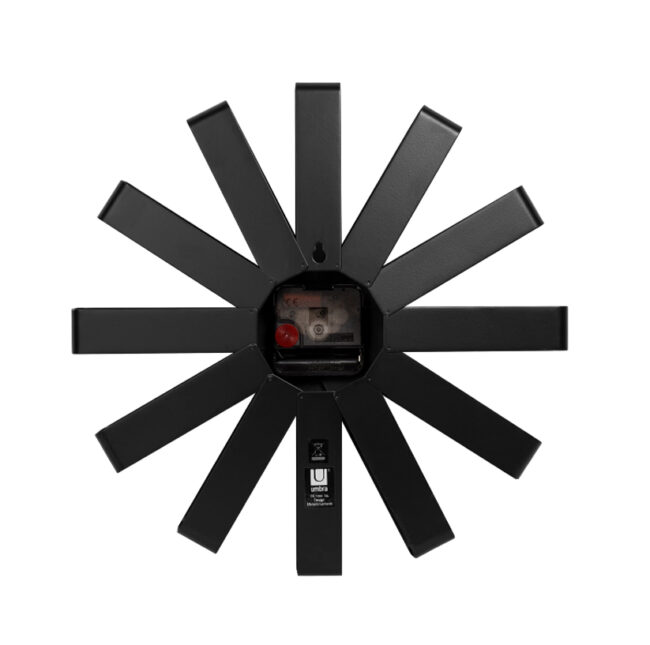 RIBBON WALL CLOCK BLACK 30CM - Image 3