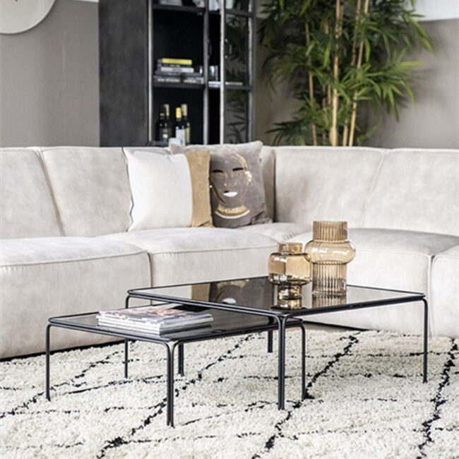 SET OF 2 COFFEE TABLE OLIT LARGE 75X75X33/60X60X28CM - Image 4