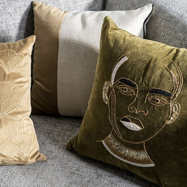 PILLOW NETT GOLD/OFF-WHITE 45X45CM - Image 4