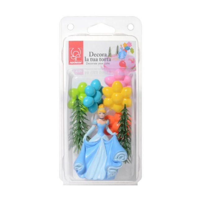 CINDERELLA PLASTIC CAKE KIT 4 PCS