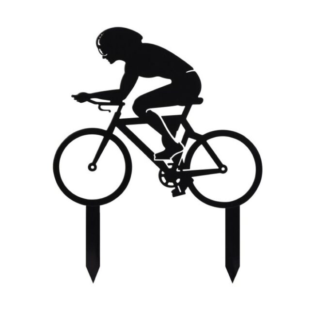MAN BIKER METAL CAKE TOPPER