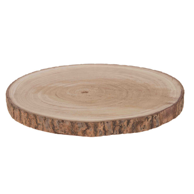 PAULOWNIA WOODEN ROUND SLICE NATURAL  40X40X3CM