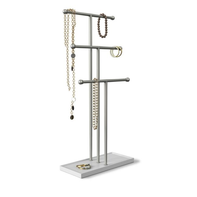 TRIGEM NICKEL JEWELERY STAND WHITE 23.5X10.2X48.3CM - Image 3