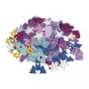 SPONGE RUBBER FAIRY TALE MIX GLITTER SELF ADHESIVE 3-4CM 80PCS