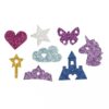 SPONGE RUBBER FAIRY TALE MIX GLITTER SELF ADHESIVE 3-4CM 80PCS - Image 2