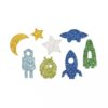 SPONGE RUBBER SPACE MIX GLITTER SELF ADHESIVE 2-3CM 80PCS - Image 2