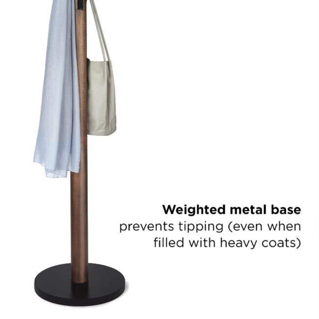 FLAPPER COAT RACK BLACK-WALNUT 168.9X39.37X39.37CM - Image 4