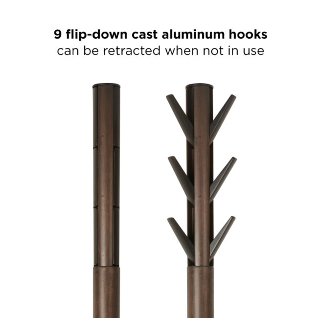 FLAPPER COAT RACK BLACK-WALNUT 168.9X39.37X39.37CM - Image 3