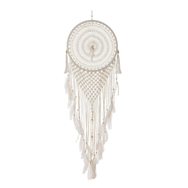 DREAM CATCHER WHITE FABRIC 40X40X1CM