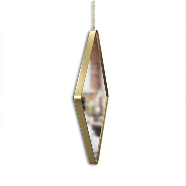 DIMA DIAMOND MIRROR MATTE-BRASS 17.5X66.05CM 3PCS - Image 3