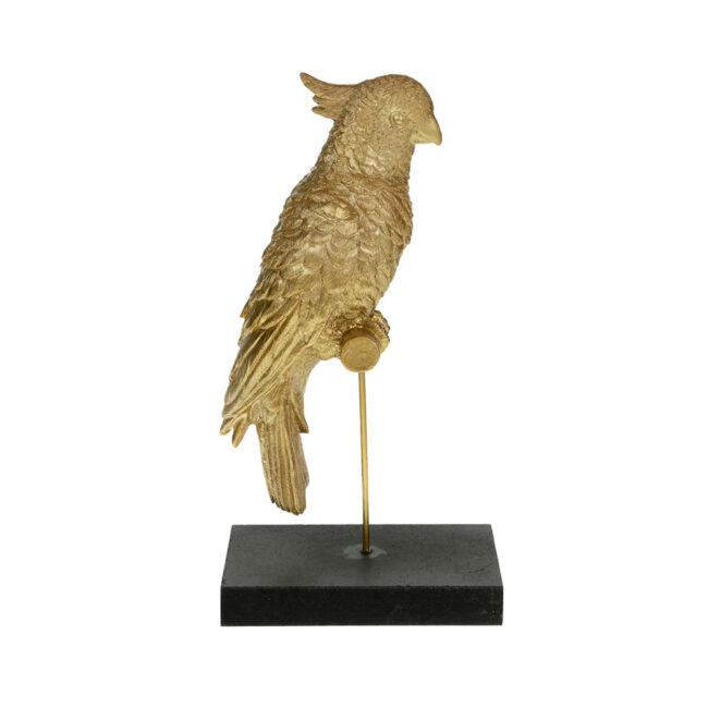 BIRD POLYRESIN GOLD 15X9X38CM