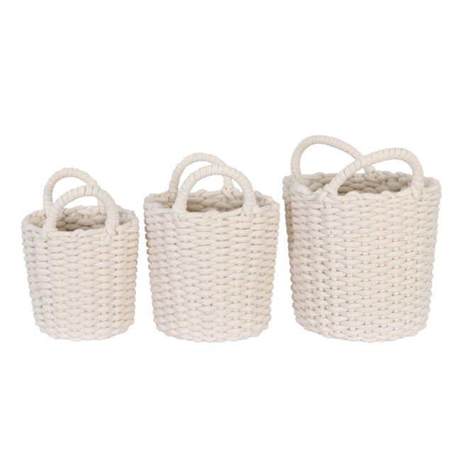 BASKET ROPE WHITE (3 SIZES) - 3 PCS
