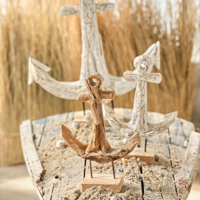 ANCHOR NATURAL TEAK EROSION 26X7X38CM - Image 2