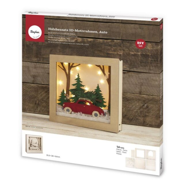 WOODEN KIT 3D MOTIF FRAME CAR, FSC 100%  25,5X26X6,6CM - Image 4