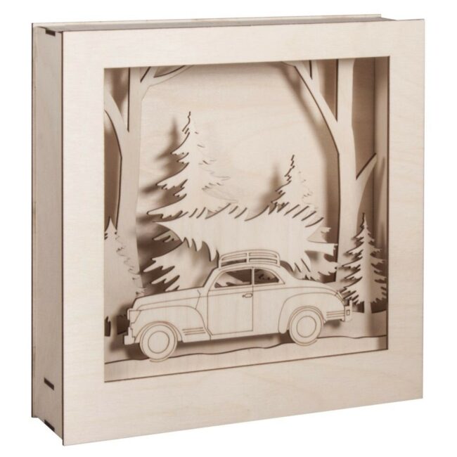 WOODEN KIT 3D MOTIF FRAME CAR, FSC 100%  25,5X26X6,6CM