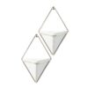 TRIGG NICKEL WALL DISPLAY SMALL WHITE 19X12CM 2PCS