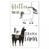 DECORATIVE PEEL-OFF MOTIVES "UNICORN & LLAMA" 10X16CM - 2SHEETS