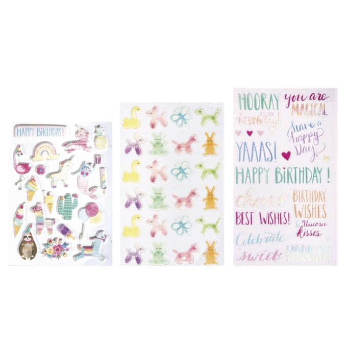 STICKER MIX MAGICAL WITH EFFECTS 3 SHEETS 63PCS - Pergamos