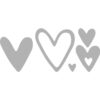 PUNCHING STENCIL SET(DEEP EDGE):"HEARTS" 1.1-5.5 X 1.2-6CM - 3PCS