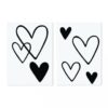 IRON-ON TRANSFER FILM HEART BLACK  3.7-11 X 4-12CM - 6PCS/2SHEETS - Image 2