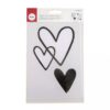 IRON-ON TRANSFER FILM HEART BLACK  3.7-11 X 4-12CM - 6PCS/2SHEETS