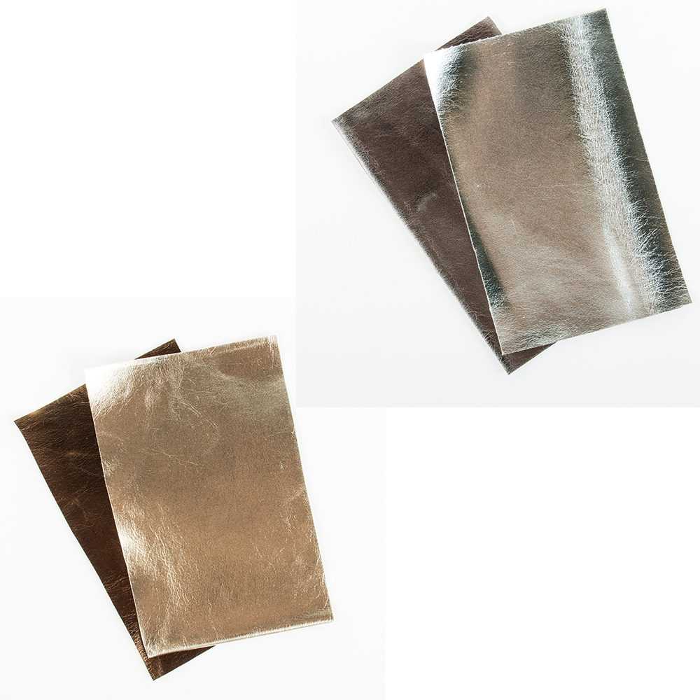 METALLIC IMITATION LEATHER BLANKS (2COLOURS) 9.X15CM/275G - 2PCS - Pergamos