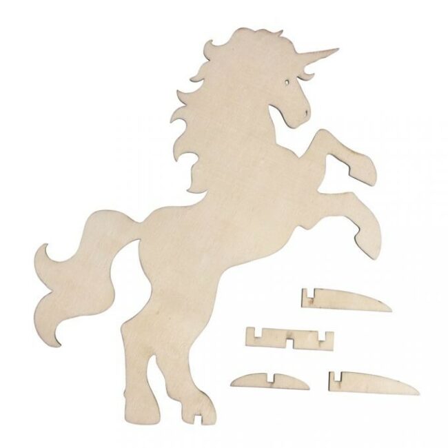 WOODEN UNICORN FSC 100% TO STAND 19X24CM (ONE-SIDED MOTIF) - Image 3