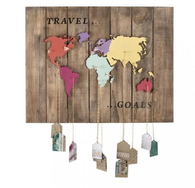 WOODEN WORLD MAP (2 BOARDS) FSC 100% 42X29.7X0.4CM - Image 3