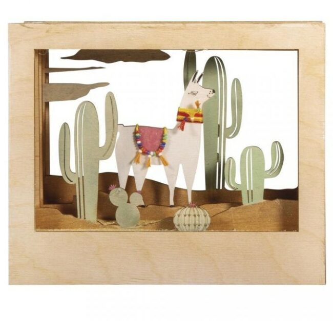 WOODEN KIT 3D-MOTIF FRAME LLAMA FSC 100% NATURAL 24X20X6.9CM - 10PCS/1SET - Image 6