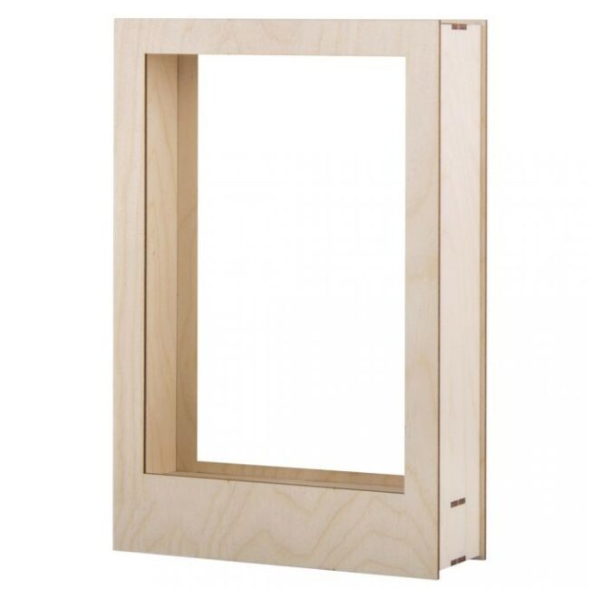 WOODEN KIT 3D-MOTIF FRAME FSC 100% NATURAL 20X30X6.6CM 8PCS/1SET - Image 3