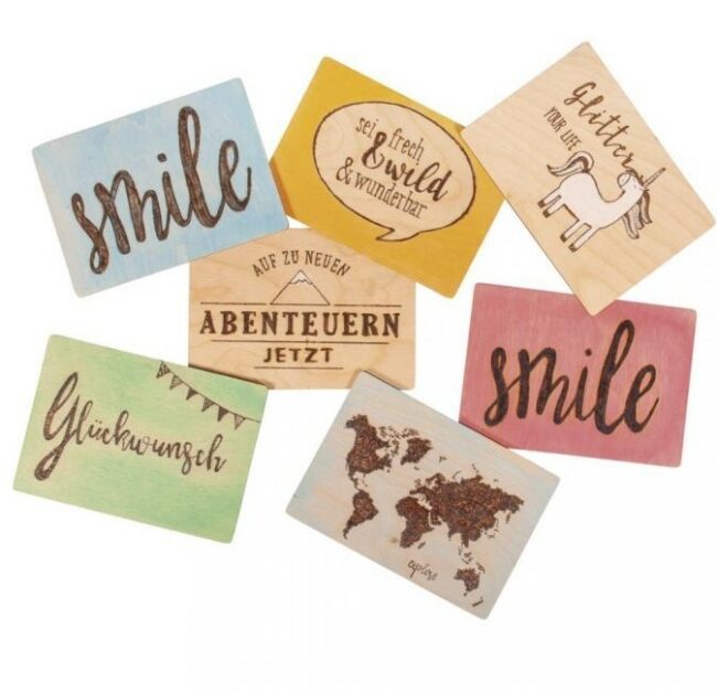 WOODEN POSTCARD FSC 100% NATURAL 14.8X10.5X0.3CM 26PCS - Image 4